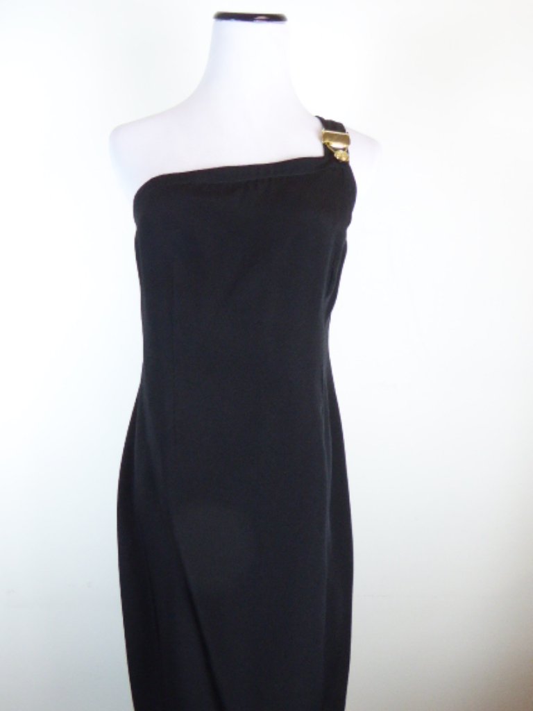 Ozbek Italy One Shoulder Little Black Dress 10